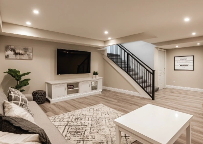Elegant Basement Design by Copper Oak
